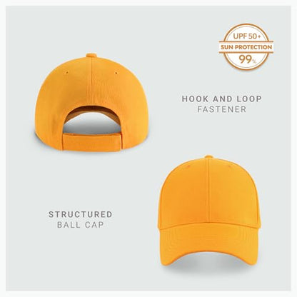 2-Pack Classic Structured Baseball Cap Adjustable Snapback Ball Caps - color: Gold
