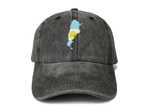 America State City Flag Hats - color: Argentina Flag (Washed Black)