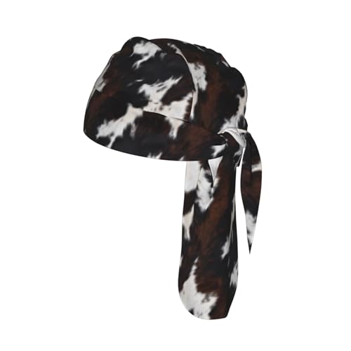 Do Rag Skull Cap Breathable Cycling Cap Adjustable Headscarf Helmet Liner for Men Women - color: Country Cow Print