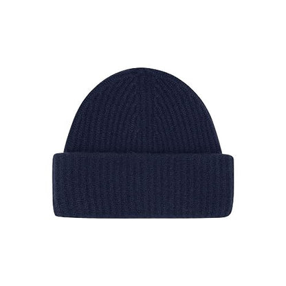 Style Republic Women’s Chunky Knit Beanie, 100% Pure Cashmere Cap, Soft & Stretchy, Warm Hat for Autumn, Winter, Spring - color: Navy
