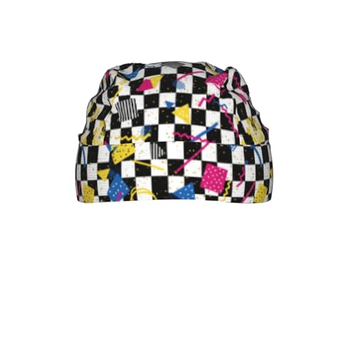 Adjustable Cycling Cap, Quick Dry Sports Bandana Skull Cap Helmet Liner - color: Retro 80s 90s Style Checkered