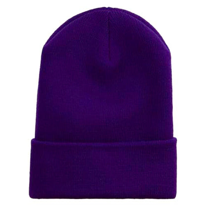 e4Hats.com 12 inch Cuffed Knit Long Beanie - color: Purple