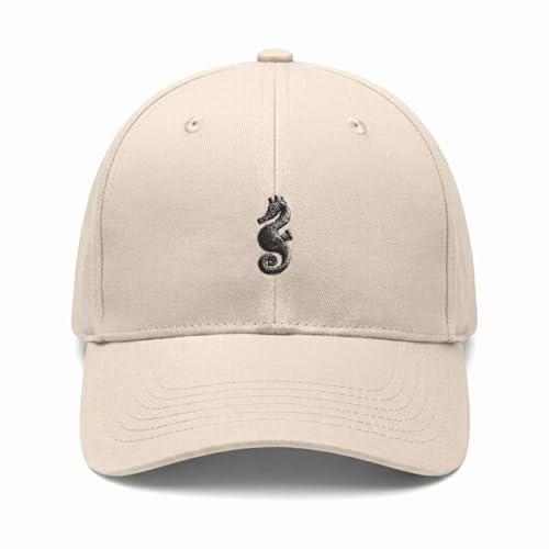 Wishper Studio Embroidered Baseball Cap for Women Men, Cotton Hat with Adjustable Velcro, Minimalist Animal Embroidery - color: Oyster White