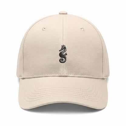 Wishper Studio Embroidered Baseball Cap for Women Men, Cotton Hat with Adjustable Velcro, Minimalist Animal Embroidery - color: Oyster White
