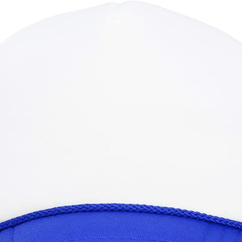 MR.R Sublimation Blanks Polyester Mesh Cap Mesh Hat Two Tone Trucker Summer Mesh Cap with Adjustable Snapback,2pcs per Pack - color: Blue