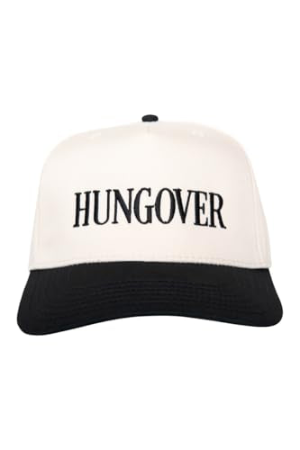 KATYDID Hungover Vintage Hat - Two-Toned Trucker Hat - Embroidered Vintage Baseball Cap for Women - Adjustable Snapback - color: Black/Tan