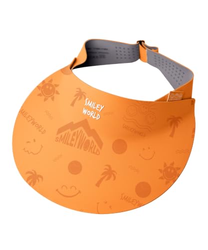 SMILEYWORLD Kids Sun Visor Hats for Girls Boys, UPF 50+ Adjustable Cooling Sports Hat, Packable Visor for Tennis, Pickleball - color: Shifting Orange