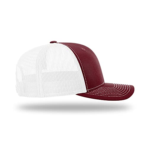 Richardson 112 Classic Six-Panel Adjustable Snapback Trucker Cap - color: Cardinal/White