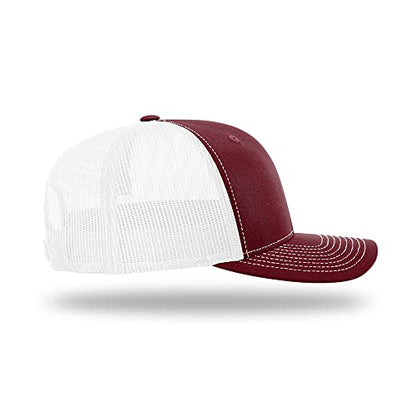 Richardson 112 Classic Six-Panel Adjustable Snapback Trucker Cap - color: Cardinal/White