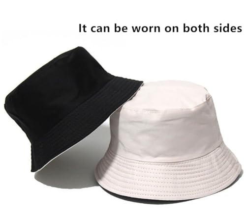DIYDECAL Summer Bucket Hat,Beach Sun Hat Double-Sided Fisherman Hat for Men Women - color: Beige