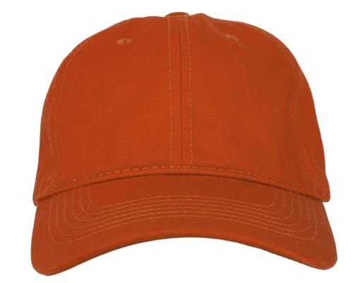 Gelante Cotton Twill Washed Unstructure Baseball Cap - Adjustable Blank Hat for Men Women - Wholesale Bulk Lot of 6 Pack - color: Solid Orange