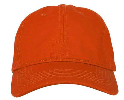 Gelante Cotton Twill Washed Unstructure Baseball Cap - Adjustable Blank Hat for Men Women - Wholesale Bulk Lot of 6 Pack - color: Solid Orange