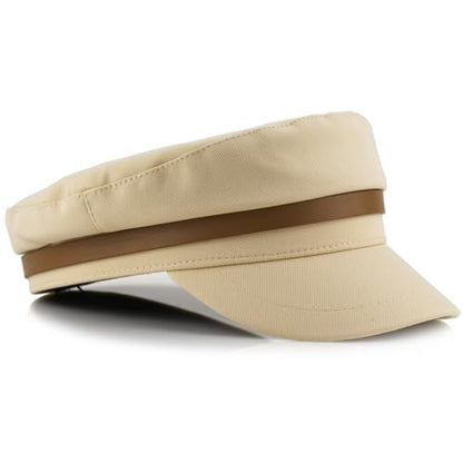 Womens Newsboy Cap French Fashion Hats Summer Cabbie Baker Boy Hat for Fall Beret Cap - color: T1-flat-beige