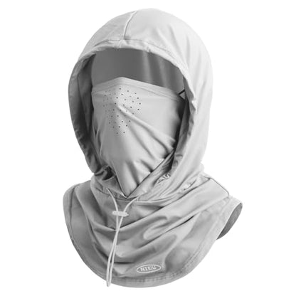 Summer Balaclava Face Mask with Breathable Holes Sun Face Shield for Men - color: Light Gray