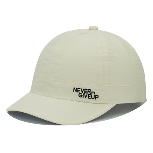 Clakllie Quick Dry Short Brim Cap for Men Lightweight 6 Panel Baseball Cap Golf Dad Hats Women's Running Trucker Hat - color: Cdus-bssq2505-cream