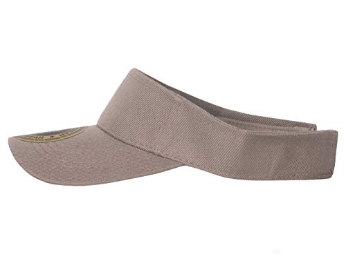 TOP HEADWEAR Solid Adjustable Blank Visor - color: Khaki