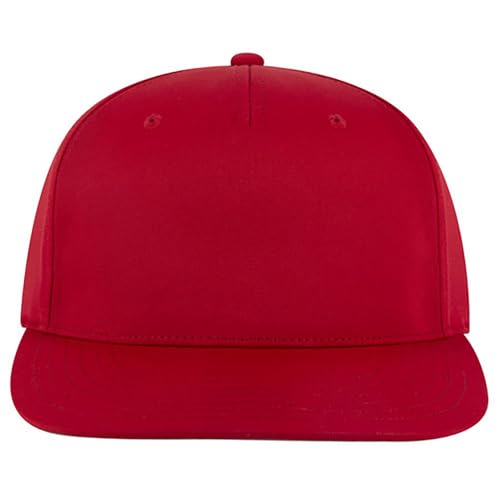 Ashen Fane Polyester Pro Style Structured High Profile Semi-Curved Bill Adjustable Snapback Hat - color: 5p - Red