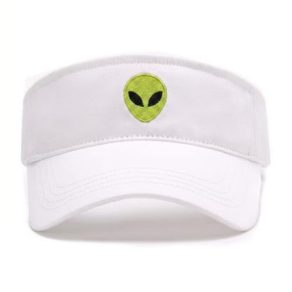 Embroidered Adjustable Sun Visor for Women Men Outdoor Golf Tennis - color: Alien/White