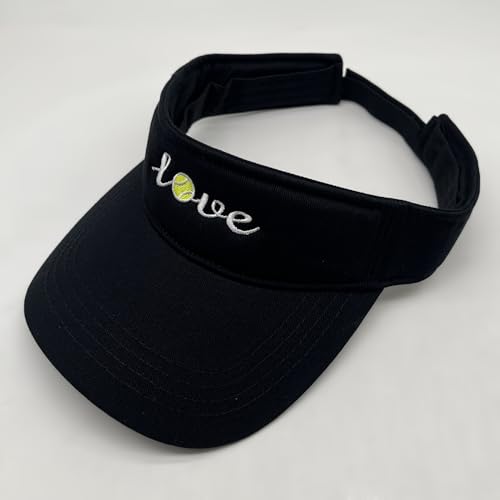 Embroidered Pickleball Visor Men Women,Gifts for Pickleball Lovers - color: Black, style: Tennis Love