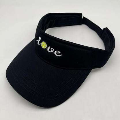 Embroidered Pickleball Visor Men Women,Gifts for Pickleball Lovers - color: Black, style: Tennis Love