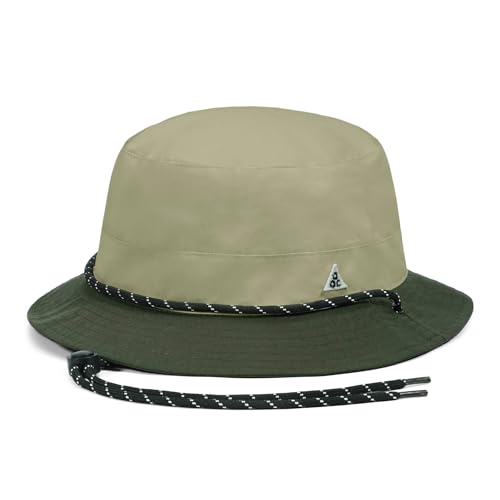 CLAPE Sun Protection Bucket Hat for Men Women, Reversible Packable Sun Hat with Chin Strap for Travel Hiking Beach - color: Bk2601-khakigreen