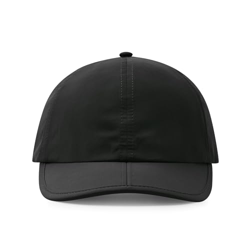 Clakllie Quick Dry 5 Panel Cap for Men Summer Folding Outdoor Hat Breathable Baseball Cap Unstructured Running Hiking Hats - color: Cduk-bssq2582-black