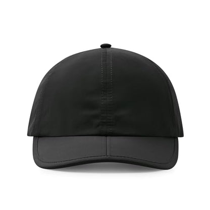 Clakllie Quick Dry 5 Panel Cap for Men Summer Folding Outdoor Hat Breathable Baseball Cap Unstructured Running Hiking Hats - color: Cduk-bssq2582-black