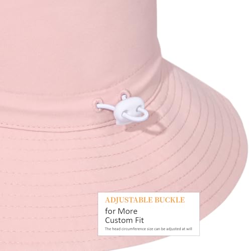 Women Wide Brimmed Sun Hat,Summer Foldable Beach Bucket Hat with UV Protection for Women Young Girls - color: Pink
