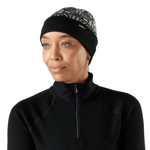 SmartWool Unisex Adult Thermal Merino Reversible Cuffed Beanie - color: Black Deco Floral