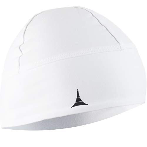Skull Cap Helmet Liner Running Beanie - Ultimate Thermal Retention and Performance Moisture Wicking. Fits Under Helmets - color: White