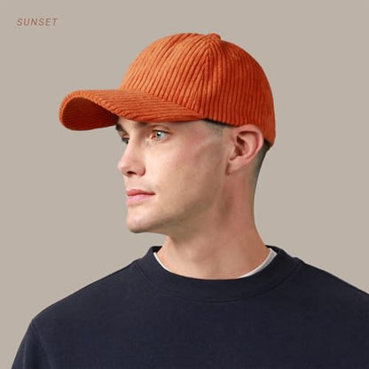 CHOK.LIDS Corduroy Baseball Cap Dad Hat Adjustable Polo Style Curved Brim - color: Chestnut