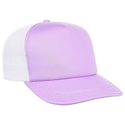 Lids Blank Basic Foam Trucker Adjustable Snapback Hat - color: Purple/White