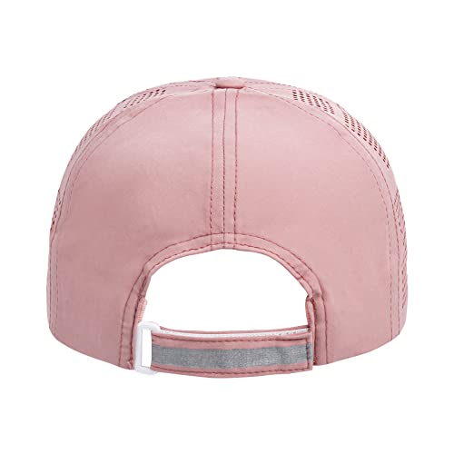 HH HOFNEN Women Quick Drying Baseball Cap Sun Hat Unstructured Golf Hat - color: #1 Dark Pink