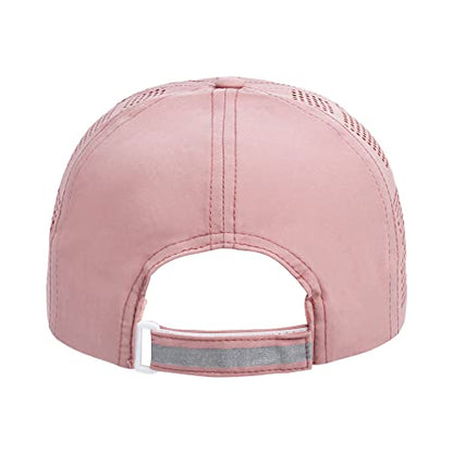 HH HOFNEN Women Quick Drying Baseball Cap Sun Hat Unstructured Golf Hat - color: #1 Dark Pink