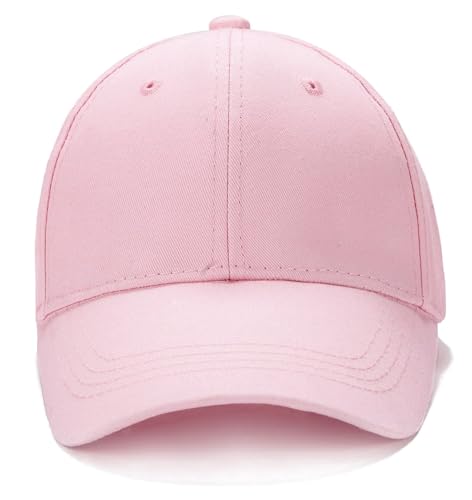 Edoneery Kids Baseball Hat, Adjustable Cotton Cap - color: Pink, style: 9-14 Years
