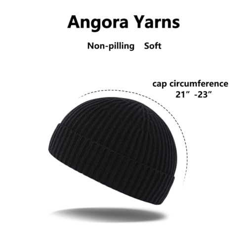 Fisherman Beanie for Men Knit Trawler Beanie Short Cuffed Watch Cap for Men Women - color: Grey