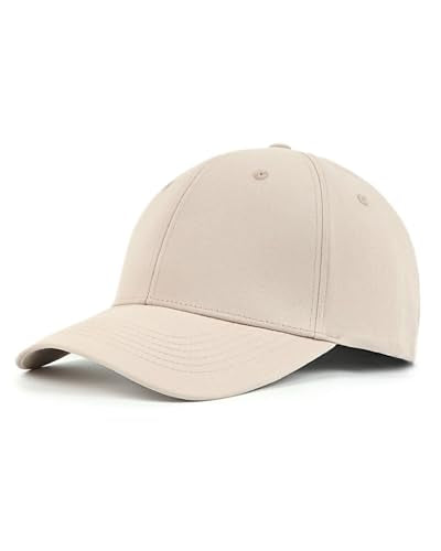 Zylioo XXL Fitted Hats for Men Big Heads, Closed Back Baseball Cap Cotton - color: Beige, size: X-Large-XX-Large