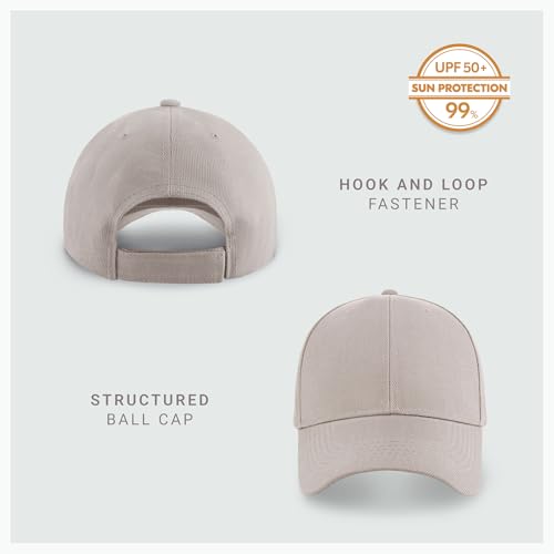 2-Pack Classic Structured Baseball Cap Adjustable Snapback Ball Caps - color: Light Grey