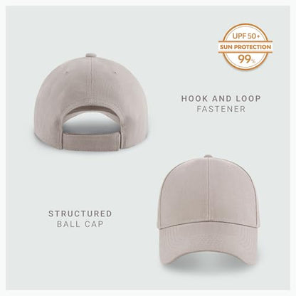 2-Pack Classic Structured Baseball Cap Adjustable Snapback Ball Caps - color: Light Grey