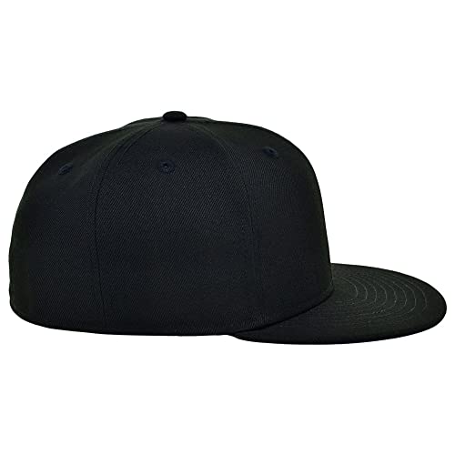 Lids Blank Full Court w/Colored Under Visor Fitted Cap Black/Royal Blue