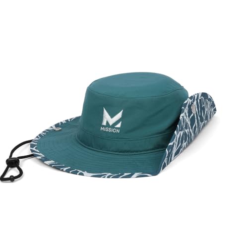 MISSION Cooling Bucket Hat - Unisex Wide-Brim Hat for Men & Women - Lightweight, Foldable & Durable - Cools Up to 2 Hours - color: Teal Leaf