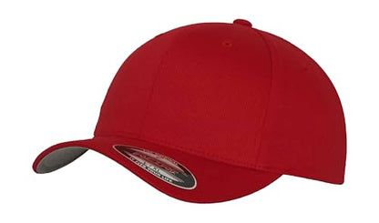 Structured Wool Baseball Cap with Stiff Peak by Nordic Training Gear - color: Red, size: Small-Medium
