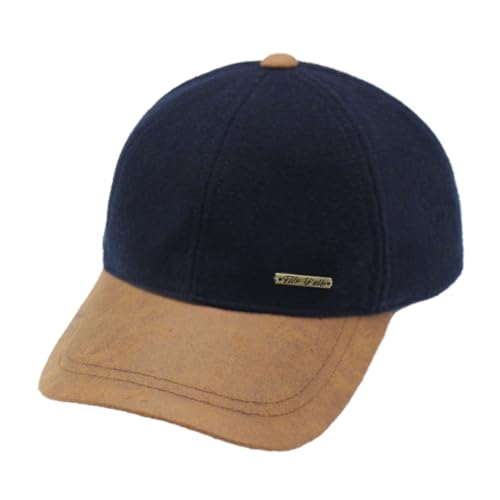 Fits Y'all Wool Suede Houndstooth Baseball Cap: Adjustable Relaxed Fit for Men, Women, and All Genders - color: Navy Blue