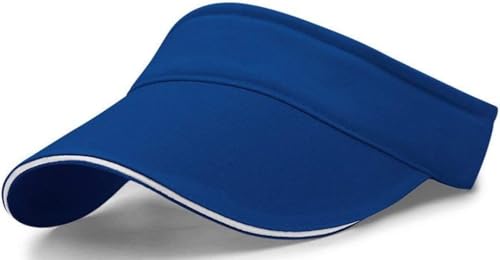 Unisex Sun Visor Hat Empty Top Baseball Cap Lightweight Sun Hat Beach Cap with Adjustable Strap for Running, Tennis, Golf - color: Blue