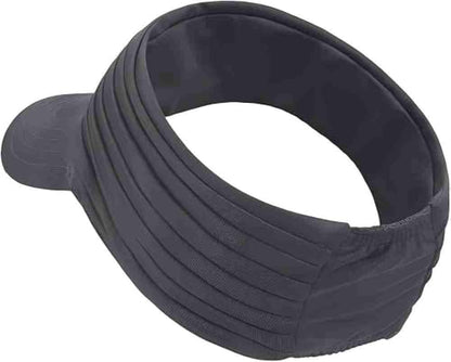 Visor Hats for Women Men Beach Sun UV Protection Wide Brim Lightweight with Ponytail - color: Gray