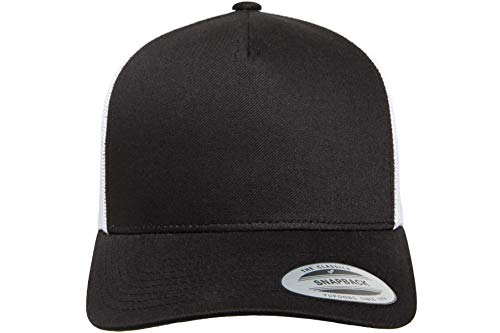 Yupoong Men's Yp Classics 5-Panel Retro Trucker Cap-2-tone - color: Black/White