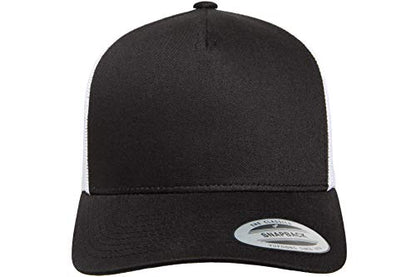 Yupoong Men's Yp Classics 5-Panel Retro Trucker Cap-2-tone - color: Black/White