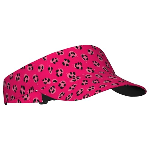 Adjustable Lightweight Open Top Sports Sun Visor Hat Cap for Golf Tennis - color: Pink Cheetah