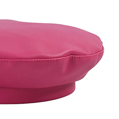 MINGSEECESS Women PU Leather French Black Beret Hat Causal Beanie Hat - color: Pink