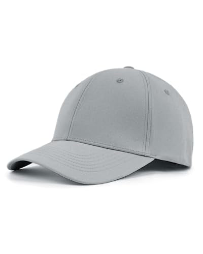 Zylioo XXL Fitted Hats for Men Big Heads, Closed Back Baseball Cap Cotton - color: Gray, size: Medium